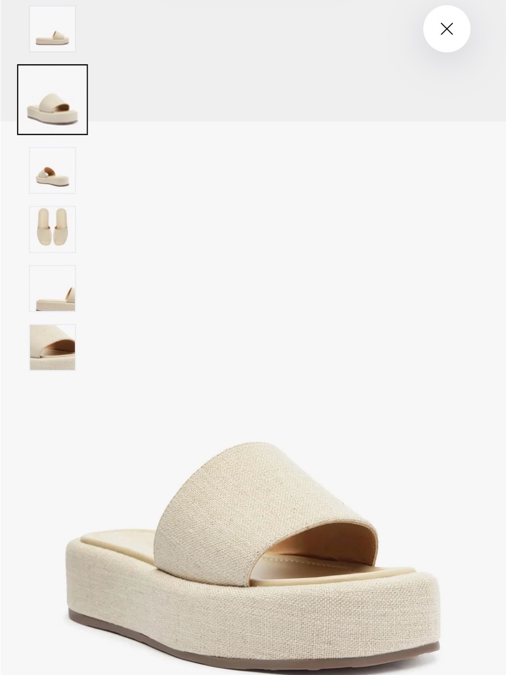 Women's Cream Platform Slide Sandals